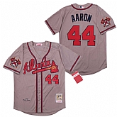Braves 44 Hank Aaron Gray 1974 Cooperstown Collection Jersey,baseball caps,new era cap wholesale,wholesale hats